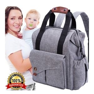 Grey diaper bag